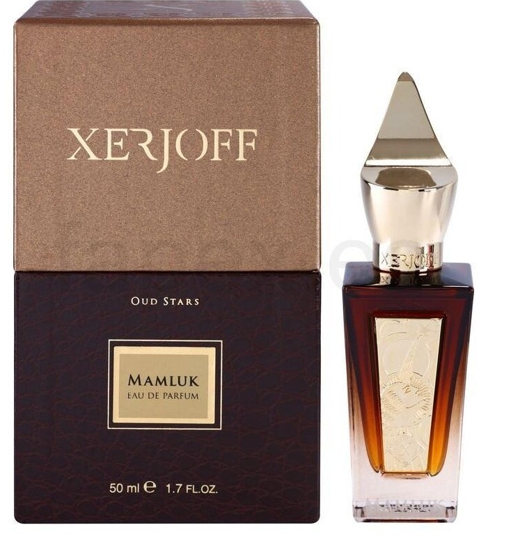 Xerjoff Mamluk Review Close-up of the perfume bottle showcasing intricate design and golden cap.